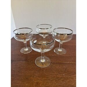 Set Of  4 Tiffin-Franciscan Dawn Clear ‎ Liquor Cocktail Glasses